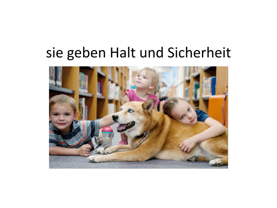 Lesehund geben Halt